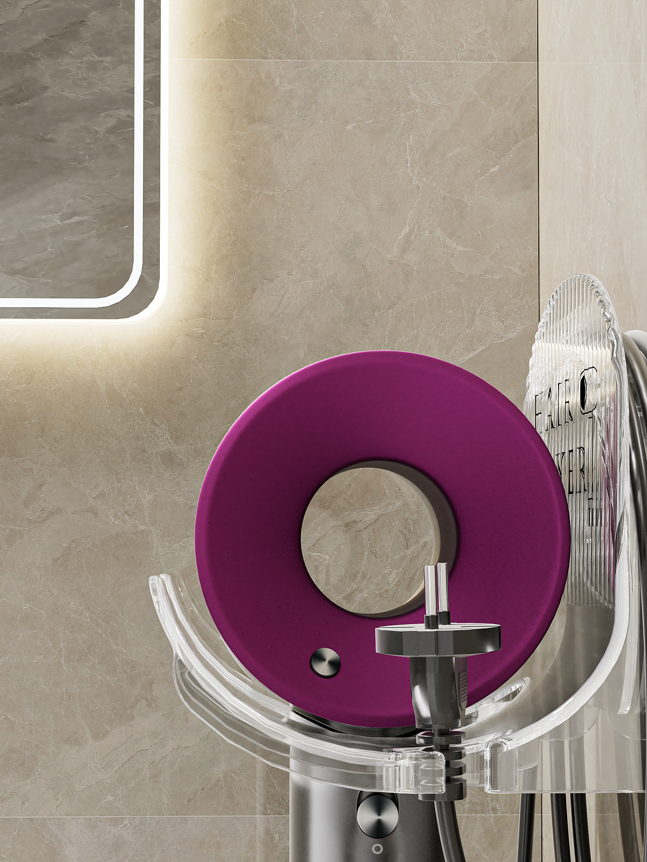 奶油风吹风机置物架