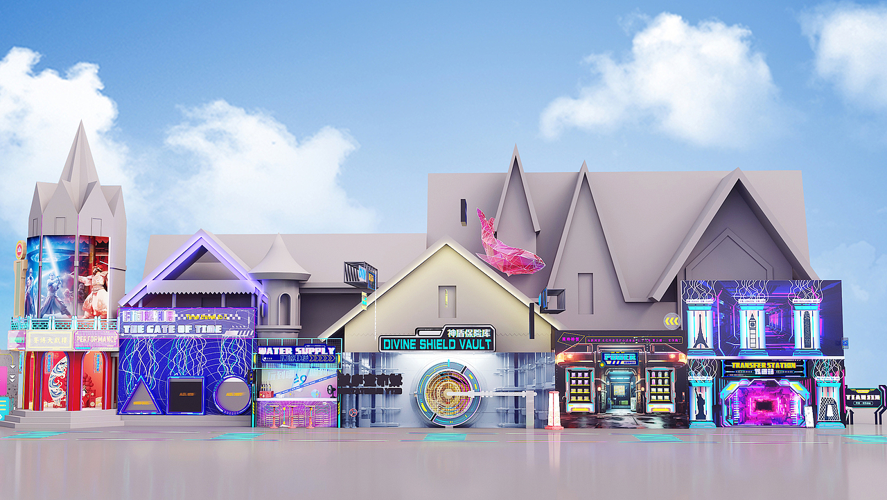 欢乐谷 万圣节 线下街区 网红街 街区装饰 赛博街区