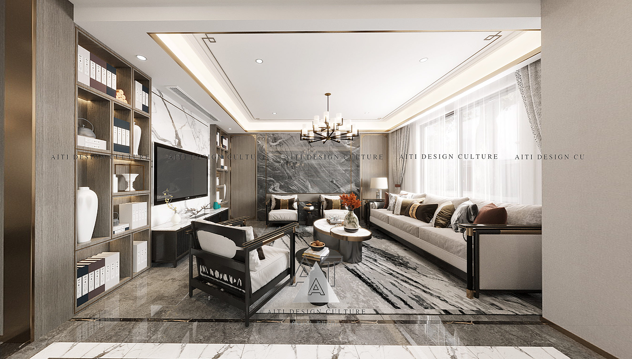 家裝設(shè)計|現(xiàn)代風別墅客廳餐廳（圖ZMzM3MjYyOTYw） - 家裝設(shè)計 - 站酷設(shè)計師AT設(shè)計局原創(chuàng)素材 - 站酷ZCOOL