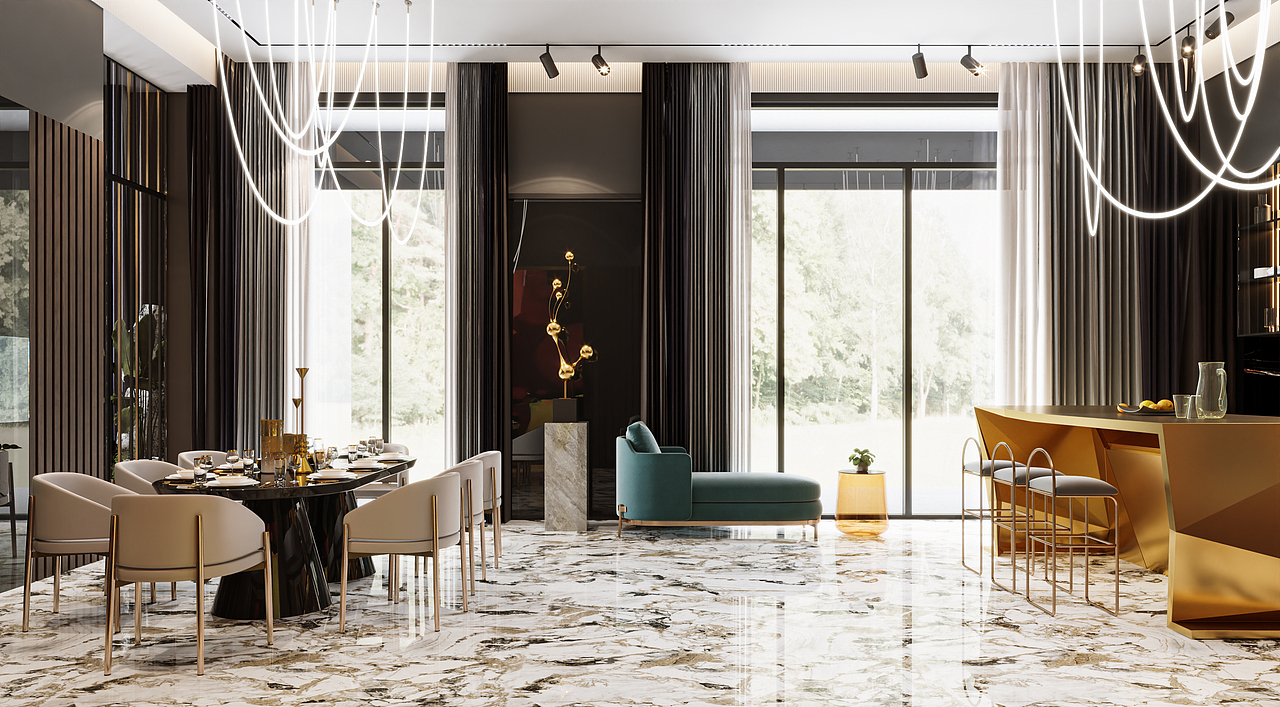 效果图|轻奢别墅