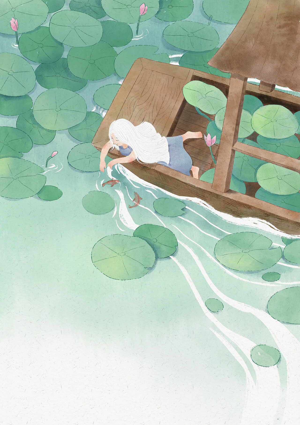 荷塘系列插画