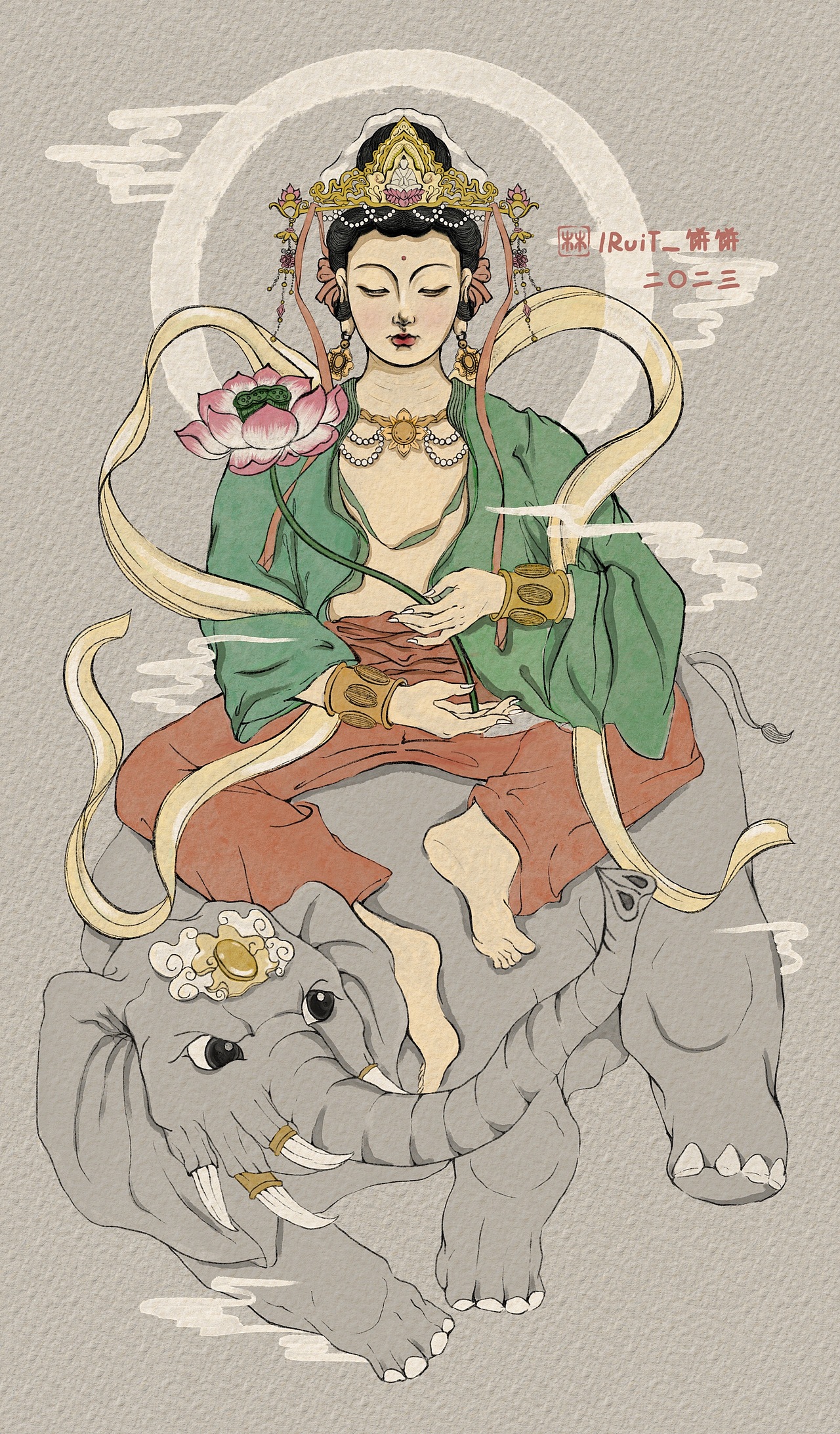板绘|普贤菩萨
