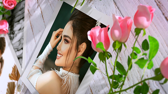 AE模板|温馨创意结婚花字婚礼玫瑰开场动画片头