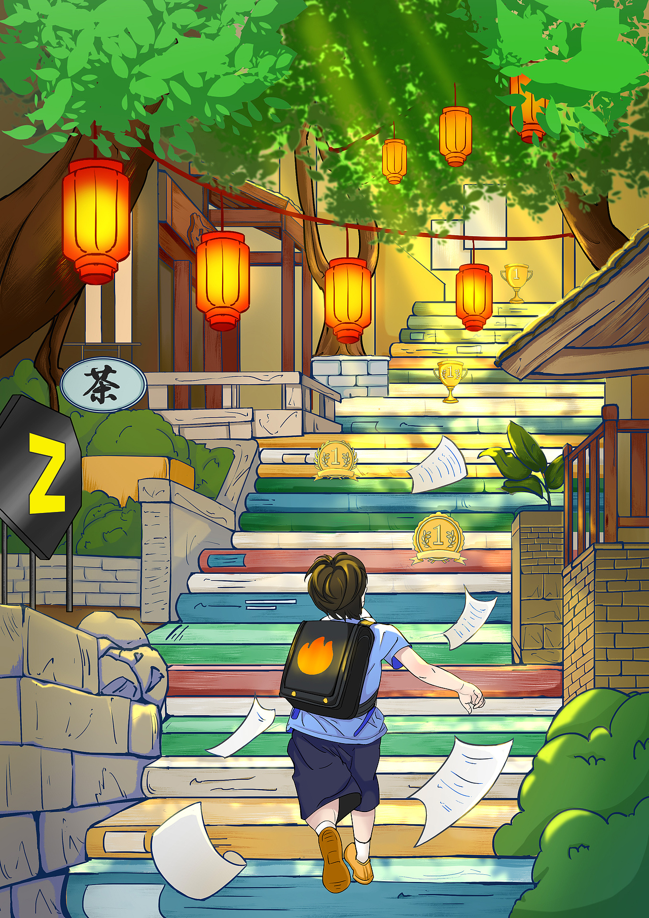 重慶“十八梯”（圖ZMzcwMDAwMDUy） - 藝術插畫 - 站酷設計師我叫卜一原創(chuàng)素材 - 站酷ZCOOL