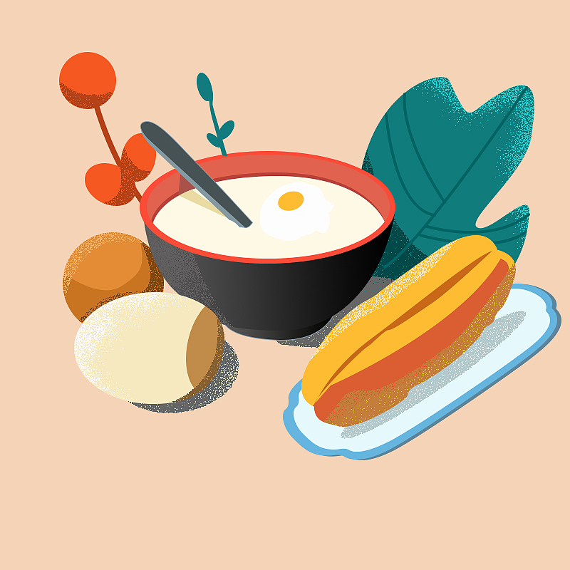 鸡蛋油条豆浆（图ZMzExNjY4OTQ0） - 艺术插画 - 站酷设计师苏酥梨原创素材 - 站酷ZCOOL