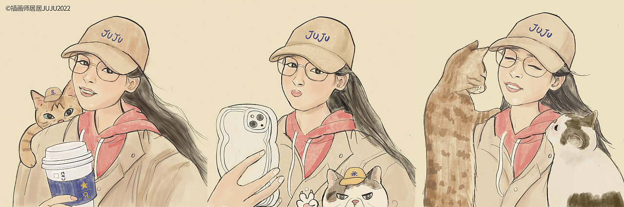 自画像 不画猫咪的铲屎官不是好画师