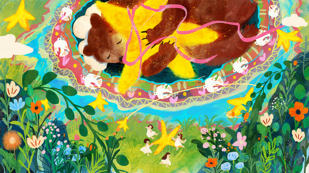 《沉睡的梦境》-茶派的美好世界（图ZMzQxOTk4MjA0） - 儿童插画 - 站酷设计师椿夏Silvia原创素材 - 站酷ZCOOL