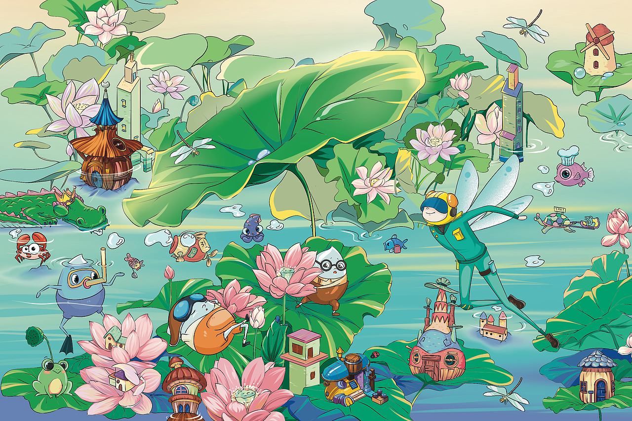 儿童绘本——荷花王国（图ZMzQ3NDkwNTEy） - 绘本 - 站酷设计师蹦茶茶原创素材 - 站酷ZCOOL