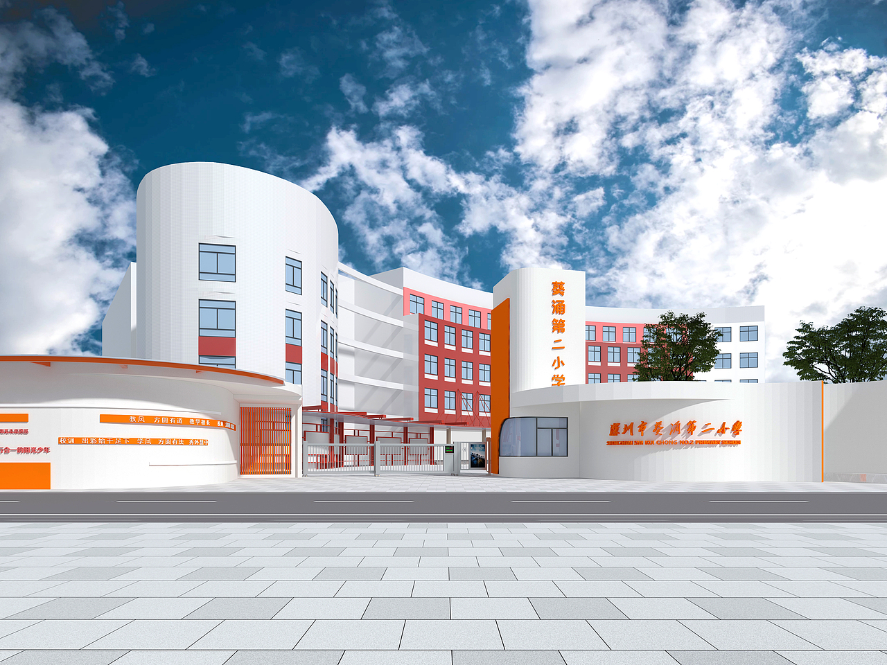 某校围墙设计、风雨连廊设计、红领军广场设计（图ZMzUyMzgxMTY0） - 景观设计 - 站酷设计师禅武工坊原创素材 - 站酷ZCOOL