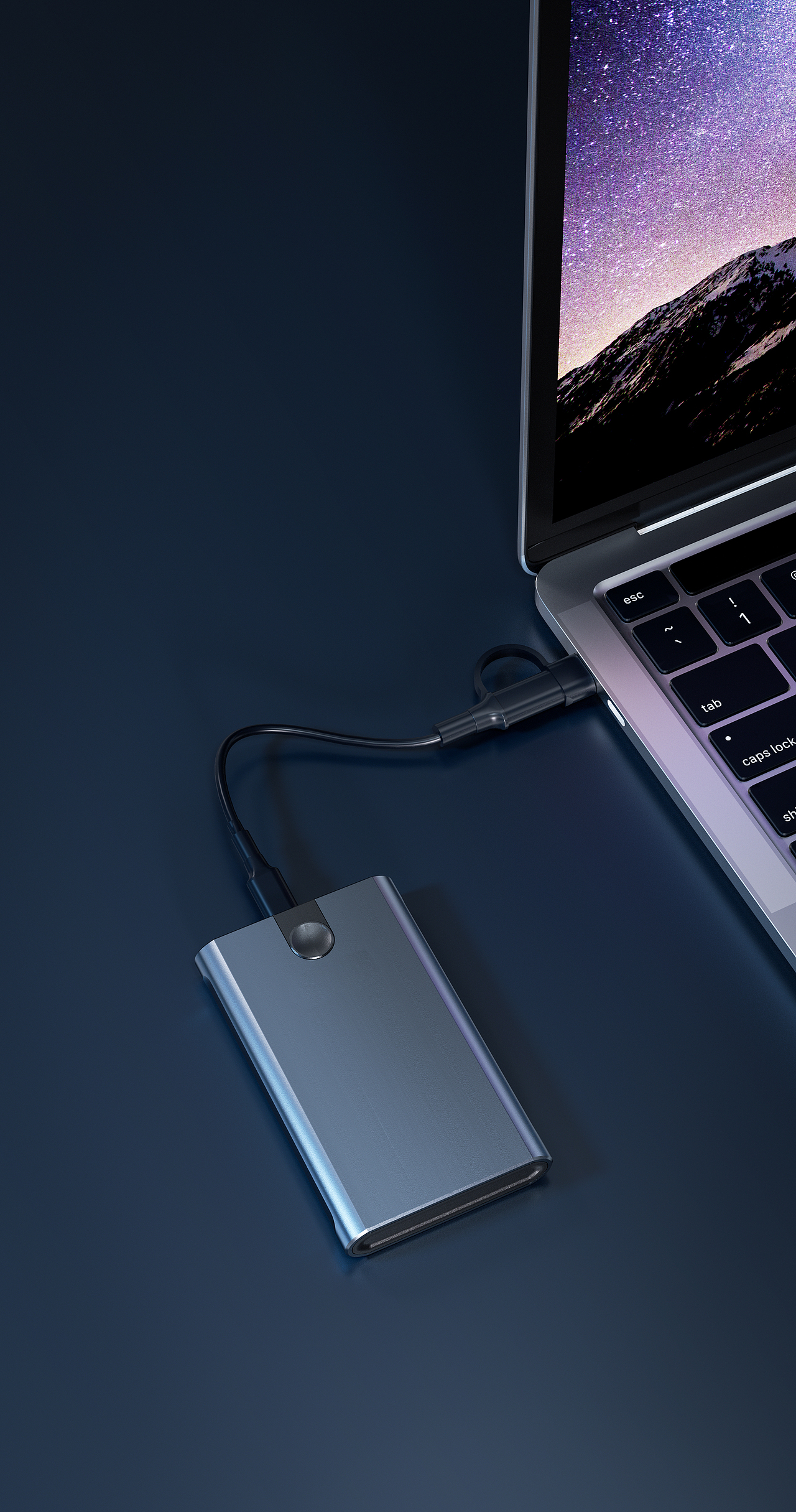 移动固态硬盘产品渲染详情页X2