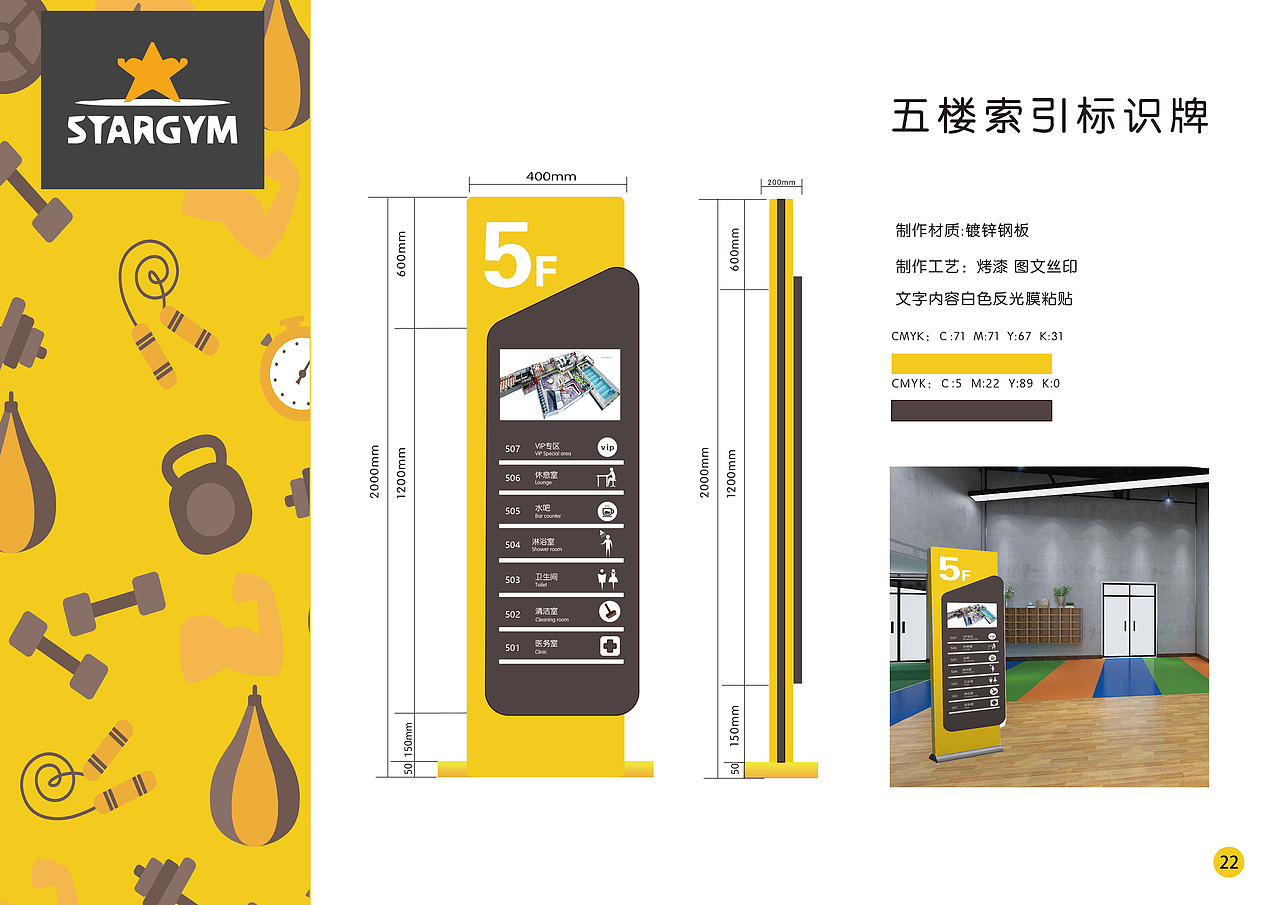 健身俱乐部视觉导识系统设计(课程作业)