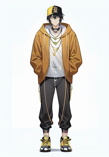 live2d人物立绘rapper唱跳男