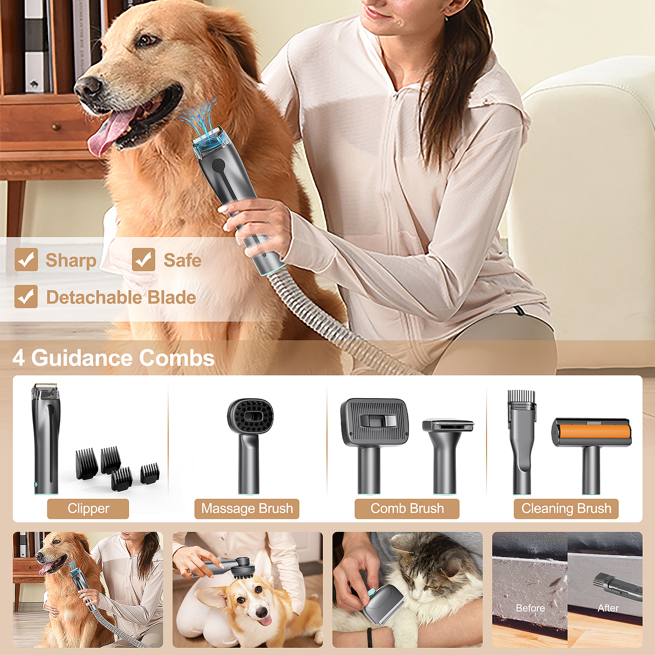 亚马逊图片设计-宠物剃毛器建模渲染