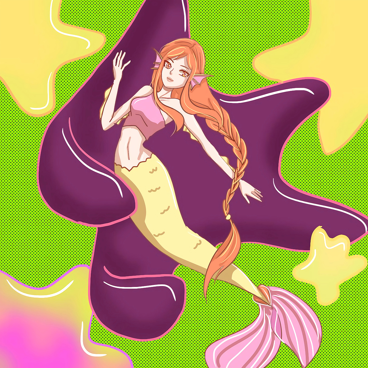 碧海人鱼（图ZMzIxODI3MjMy） - 艺术插画 - 站酷设计师小阿绯原创素材 - 站酷ZCOOL