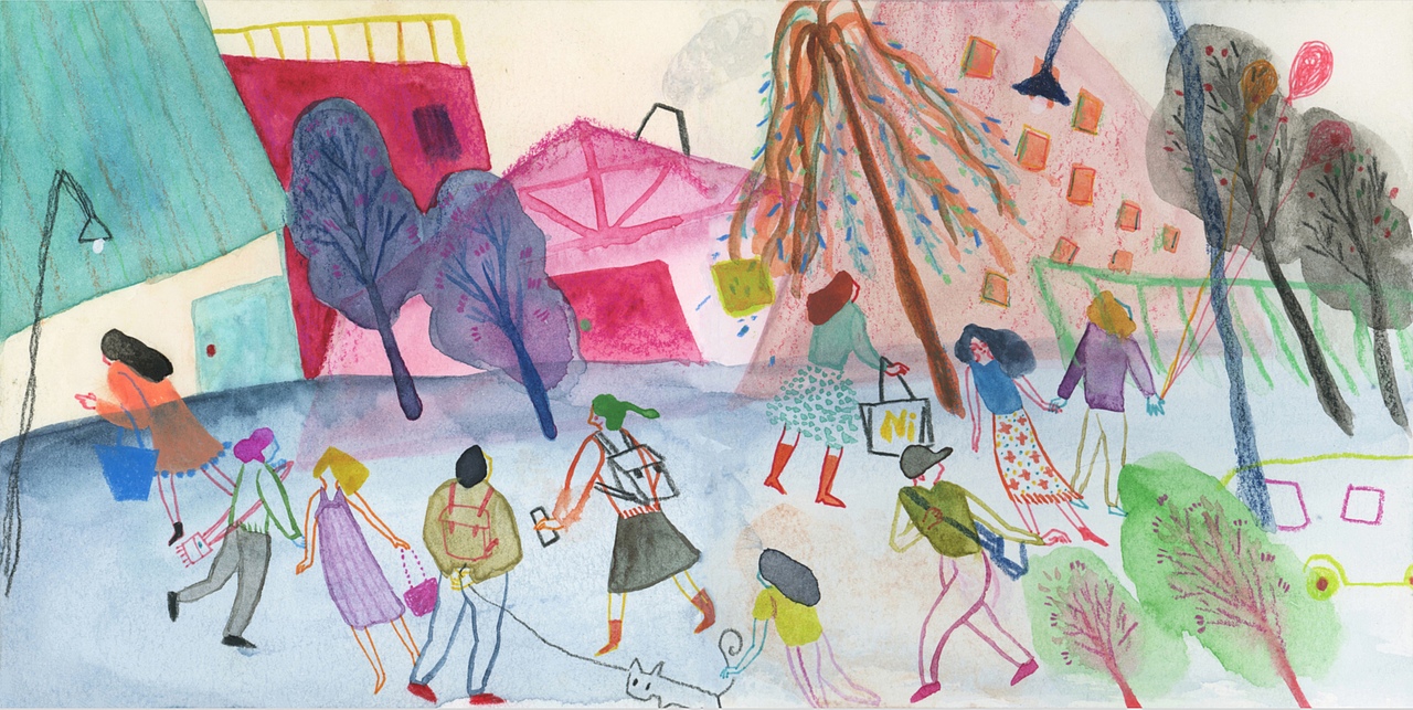 小镇里的人（图ZMzcwNzE4MjI4） - 艺术插画 - 站酷设计师Ni9插画原创素材 - 站酷ZCOOL