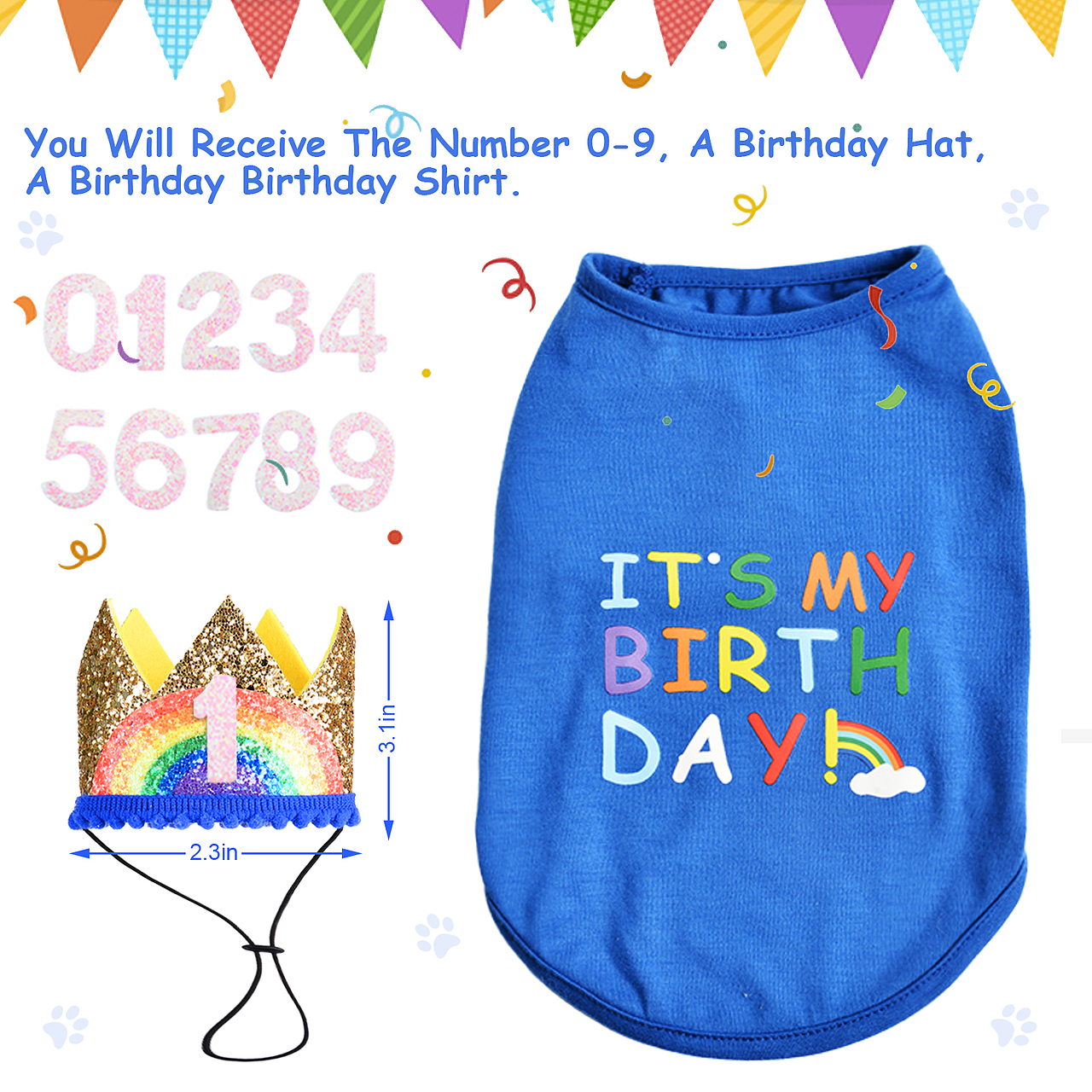 亚马逊宠物衣服狗狗生日背心