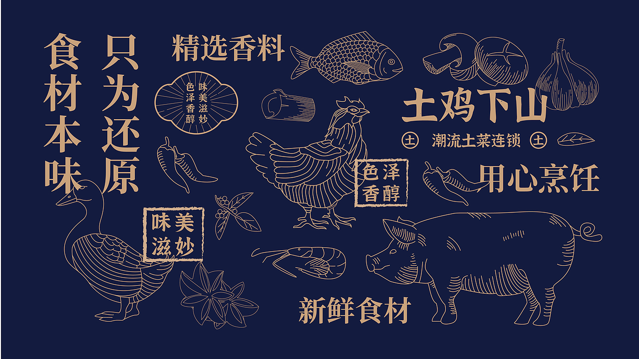 土鸡下山|中式餐饮品牌提案【逐浪派对】（图ZMzU2MDY4ODI0） - 品牌 - 站酷设计师hsyy_原创素材 - 站酷ZCOOL