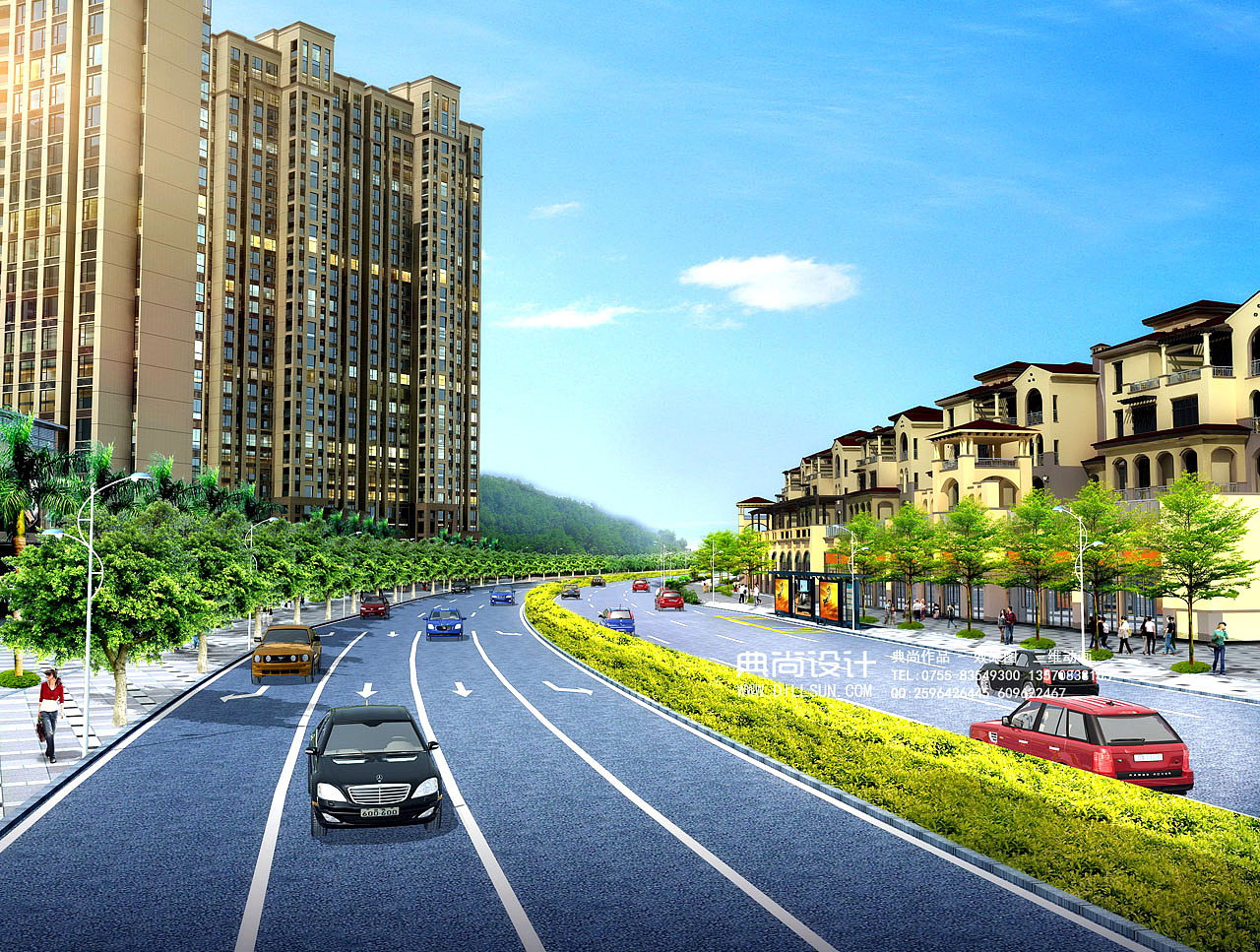 道路园林效果图2