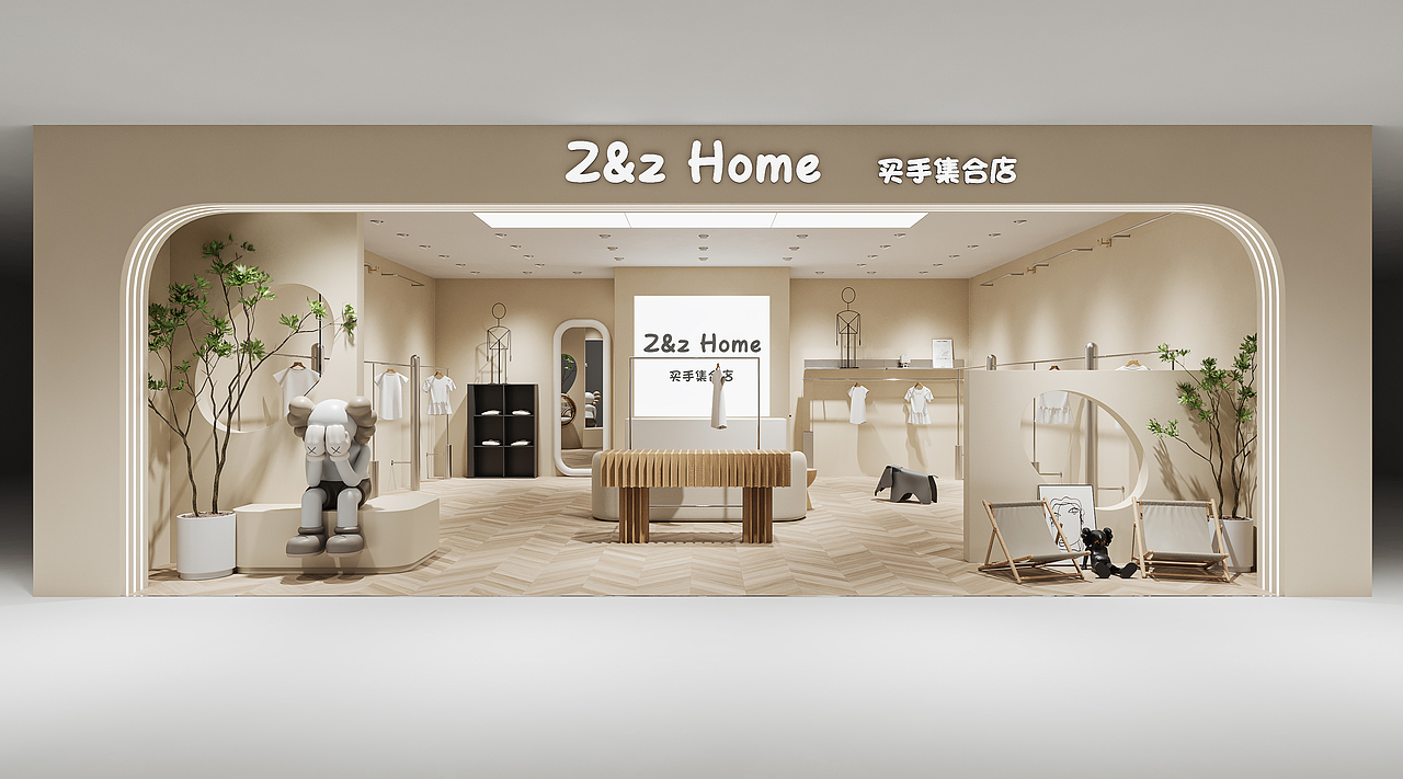 极简主义 奶油风童装店（图ZMzQzMzE0MTUy） - 商业空间设计 - 站酷设计师ZX绽璇原创素材 - 站酷ZCOOL