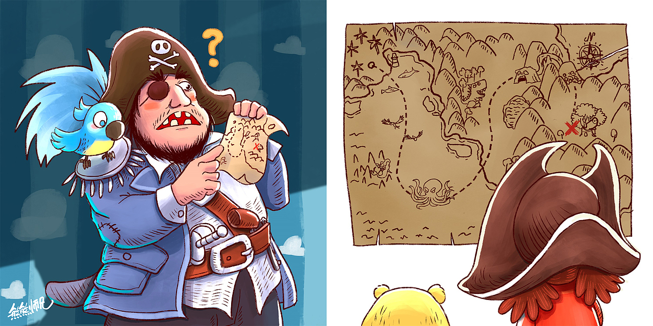 绘本——迷路的海盗（图ZMzAwNDU5ODY4） - 绘本 - 站酷设计师熊熊师兄Avidor原创素材 - 站酷ZCOOL