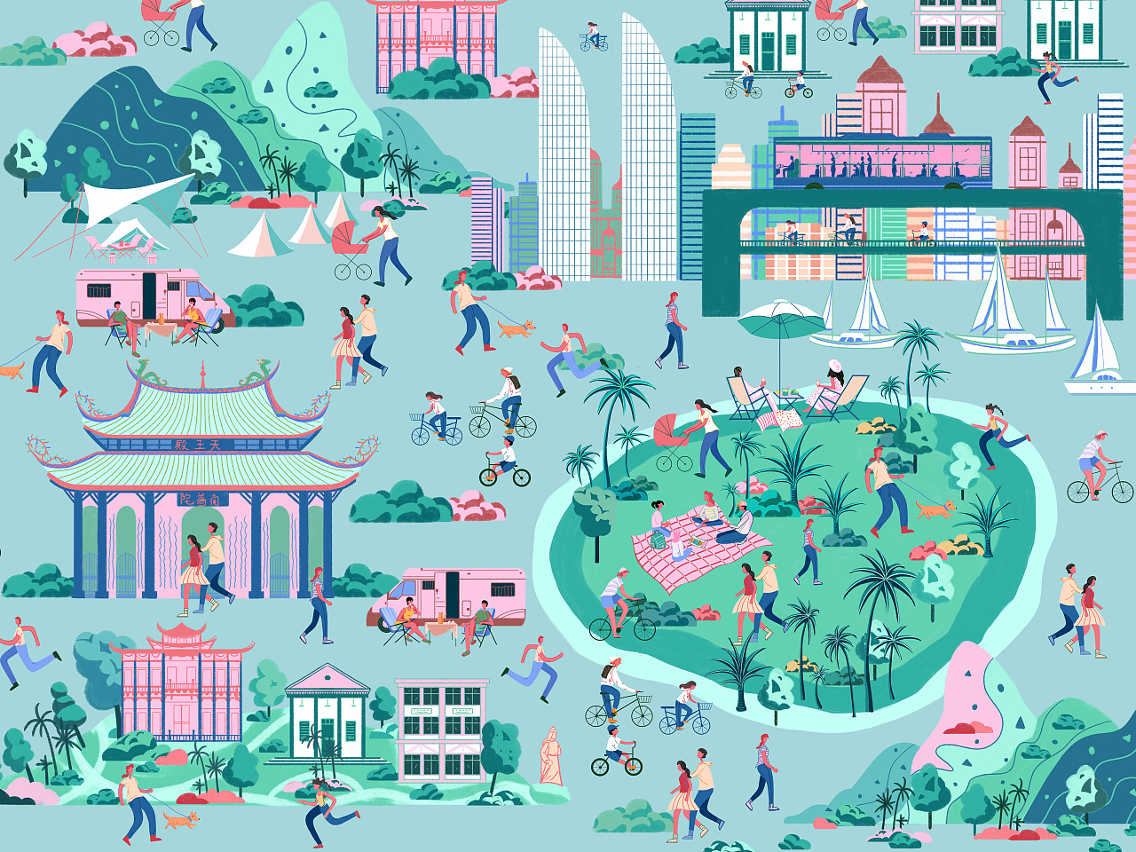 #城市文化100# 我眼中的厦门（图ZMzM1Nzg0MjYw） - 艺术插画 - 站酷设计师小芒不芒原创素材 - 站酷ZCOOL