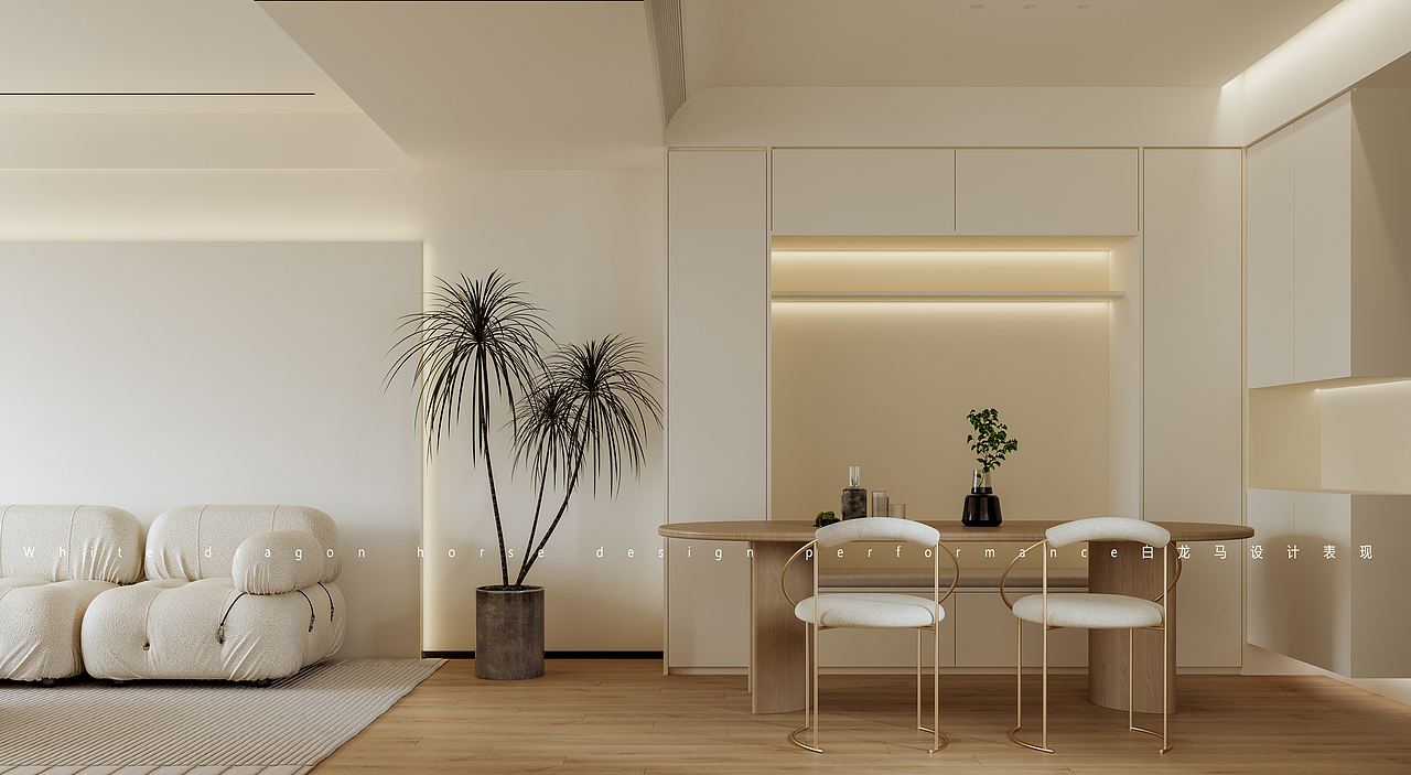 现代奶油—白龙马效果图（图ZMzA2MjkzNjUy） - 家装设计 - 站酷设计师大吉大利999原创素材 - 站酷ZCOOL