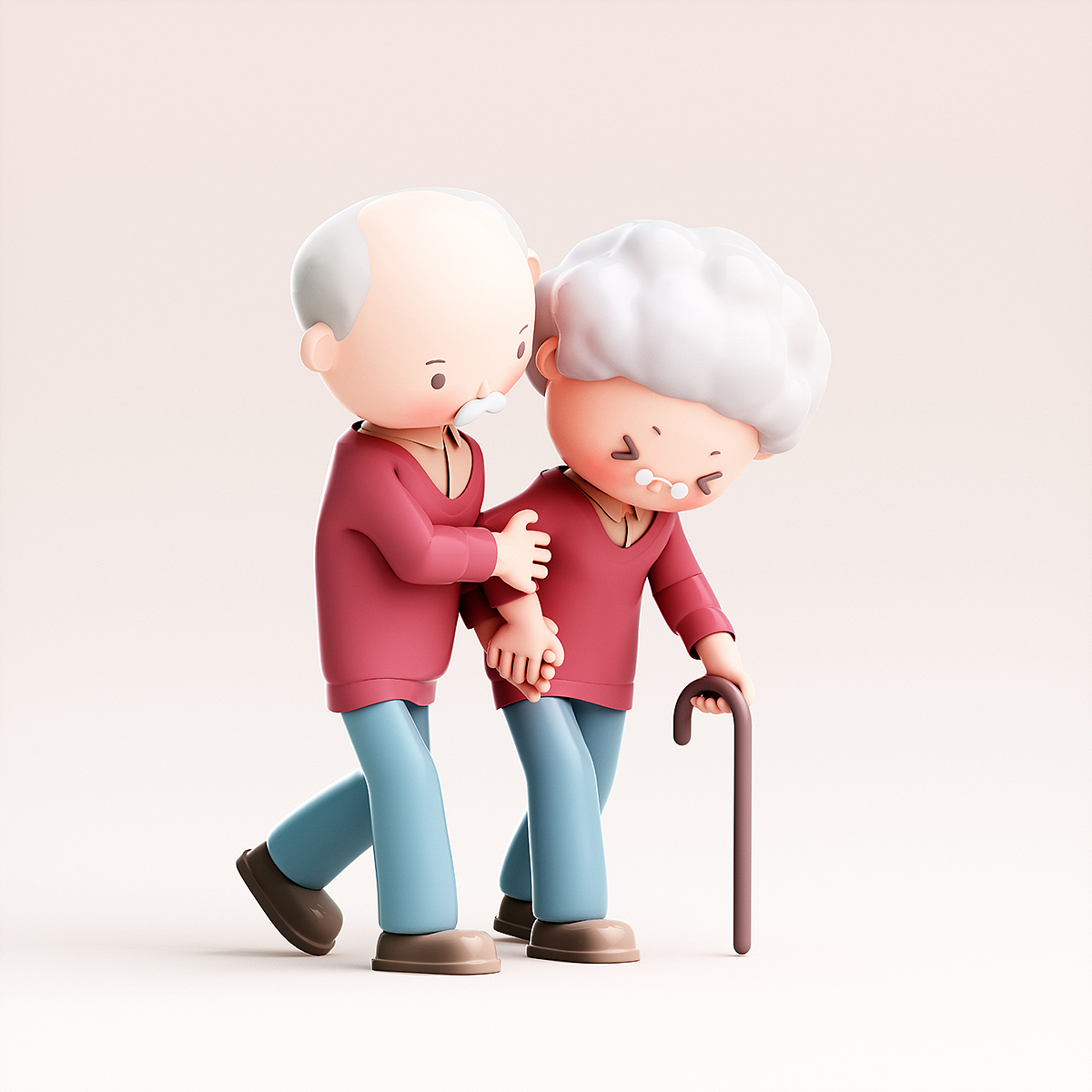 原创 3D人物老年人素材