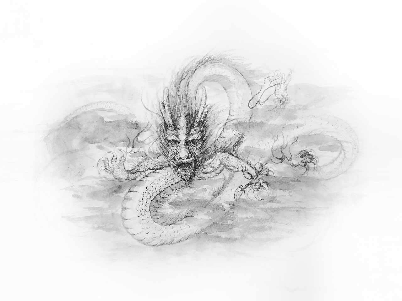 水墨龙草稿练习（图ZMzEyODg4Mzg0） - 创作习作 - 站酷设计师银弧原创素材 - 站酷ZCOOL