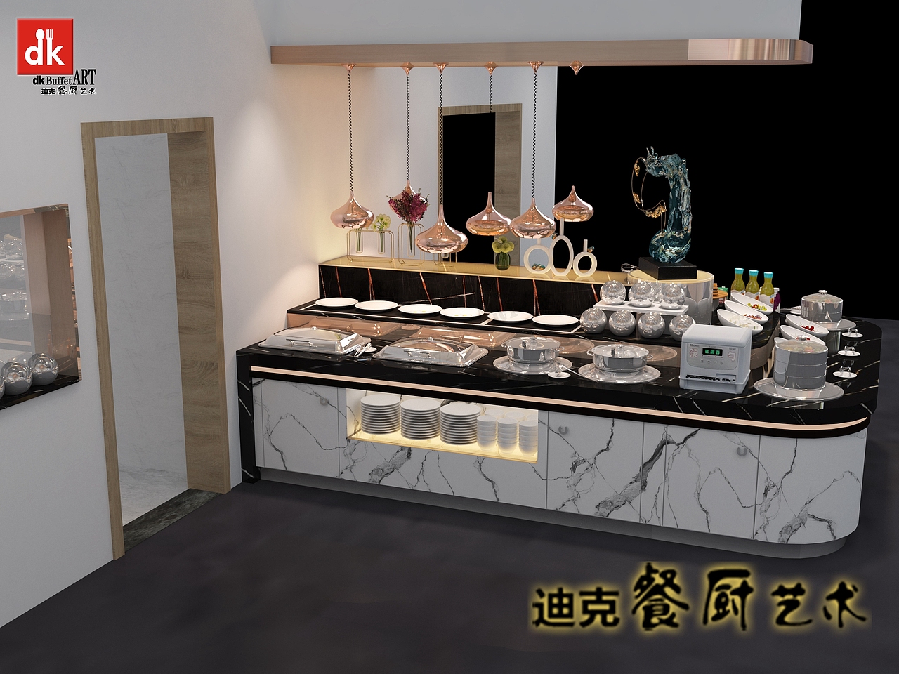 酒店餐厅宴会厅设计方案 酒店自助餐台效果图食堂学校（图ZMzQyMDQ0NTEy） - 其他工业/产品 - 站酷设计师迪克自助餐台定制原创素材 - 站酷ZCOOL