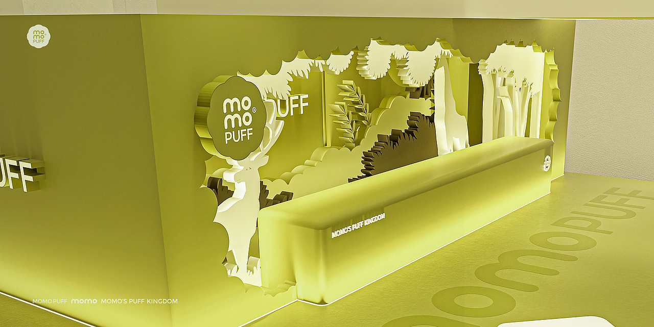 MOMOPUFF主题店设计（剪纸风）（图ZMzI0ODY3MTky） - 商业空间设计 - 站酷设计师胡茬老刘原创素材 - 站酷ZCOOL