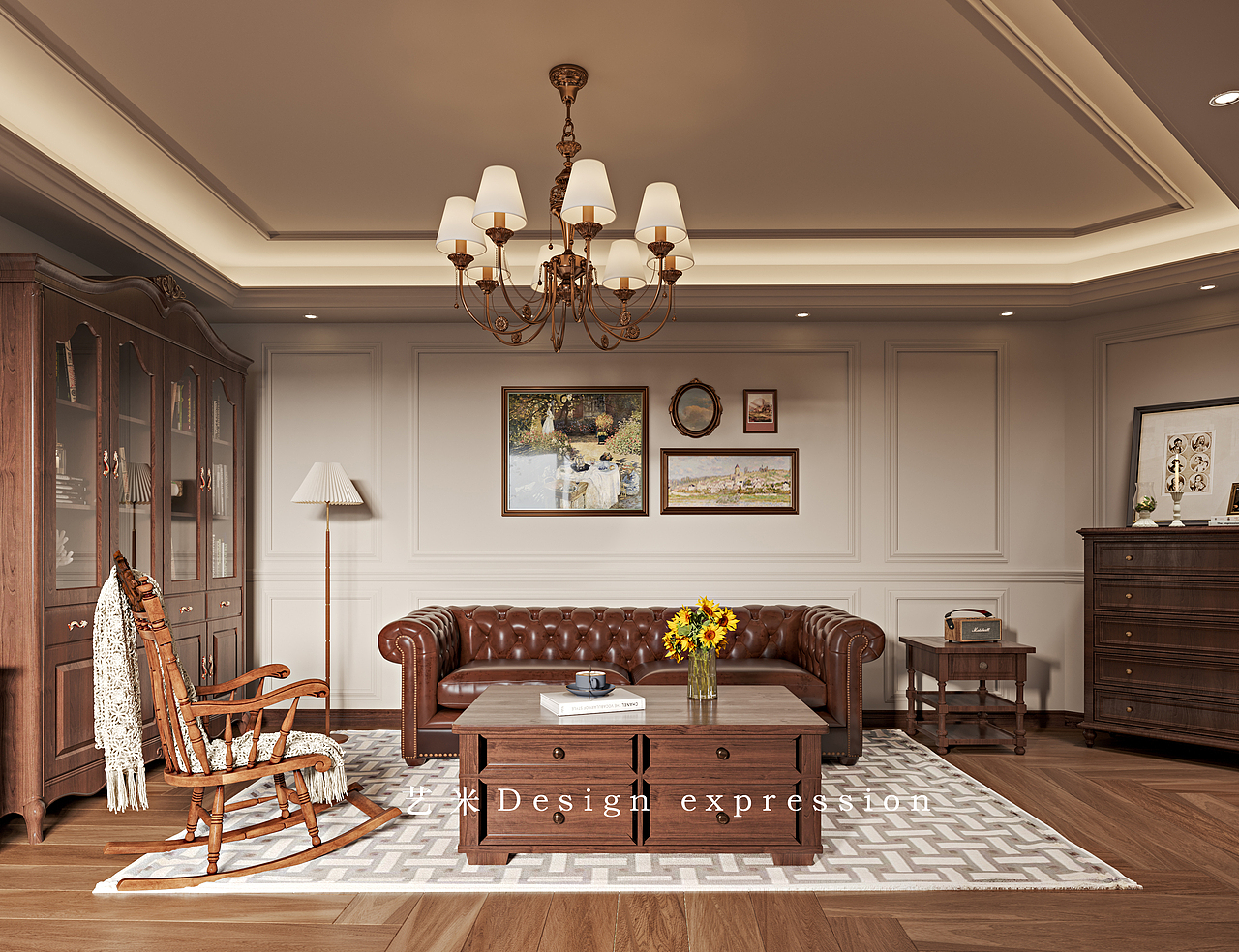 复古美式-艺米效果图（图ZMzM5NjIyNDcy） - 家装设计 - 站酷设计师艺米空间视觉表现原创素材 - 站酷ZCOOL