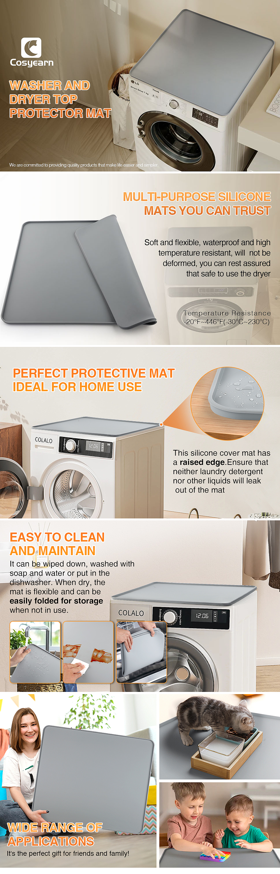 亚马逊-洗衣机烘干机垫子主副图A+