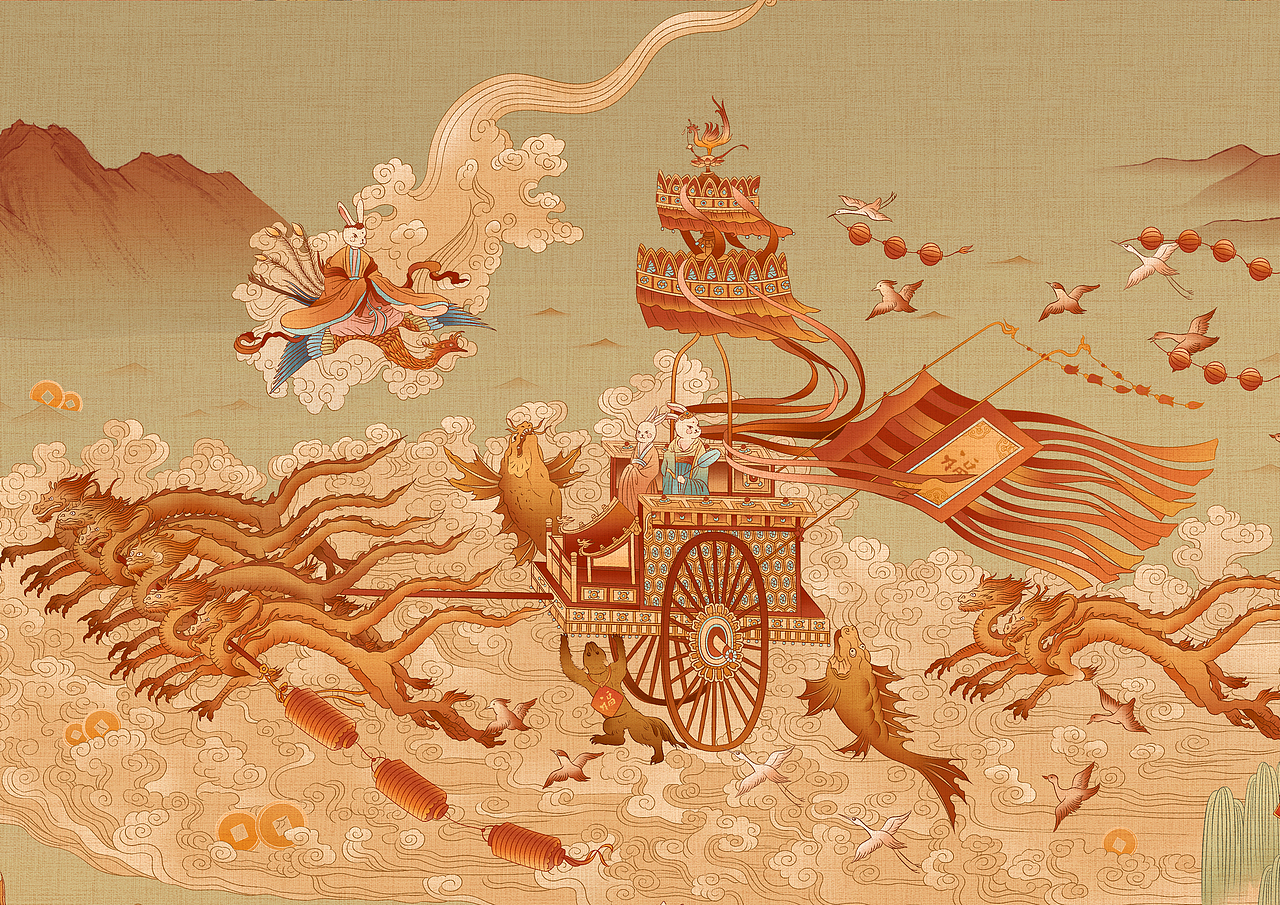 兔年贺图┃用插画形式全新演绎洛神赋