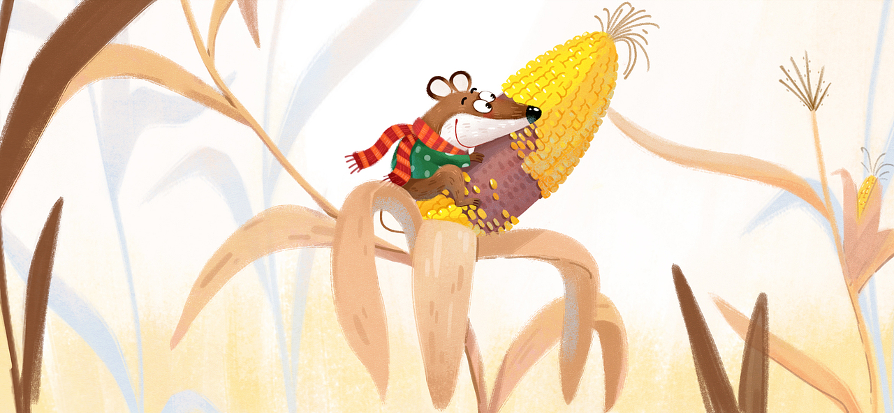 Mouse and Corn（圖ZMzIxNTQxODk2） - 繪本 - 站酷設(shè)計師爬行的胖鳥兒原創(chuàng)素材 - 站酷ZCOOL