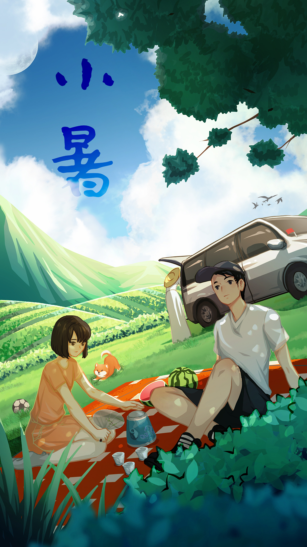 二十四节气插画海报,茶叶相关