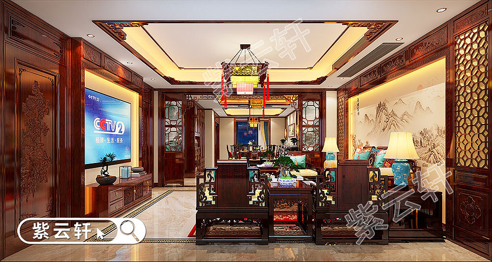 古典中式别墅装修 客厅