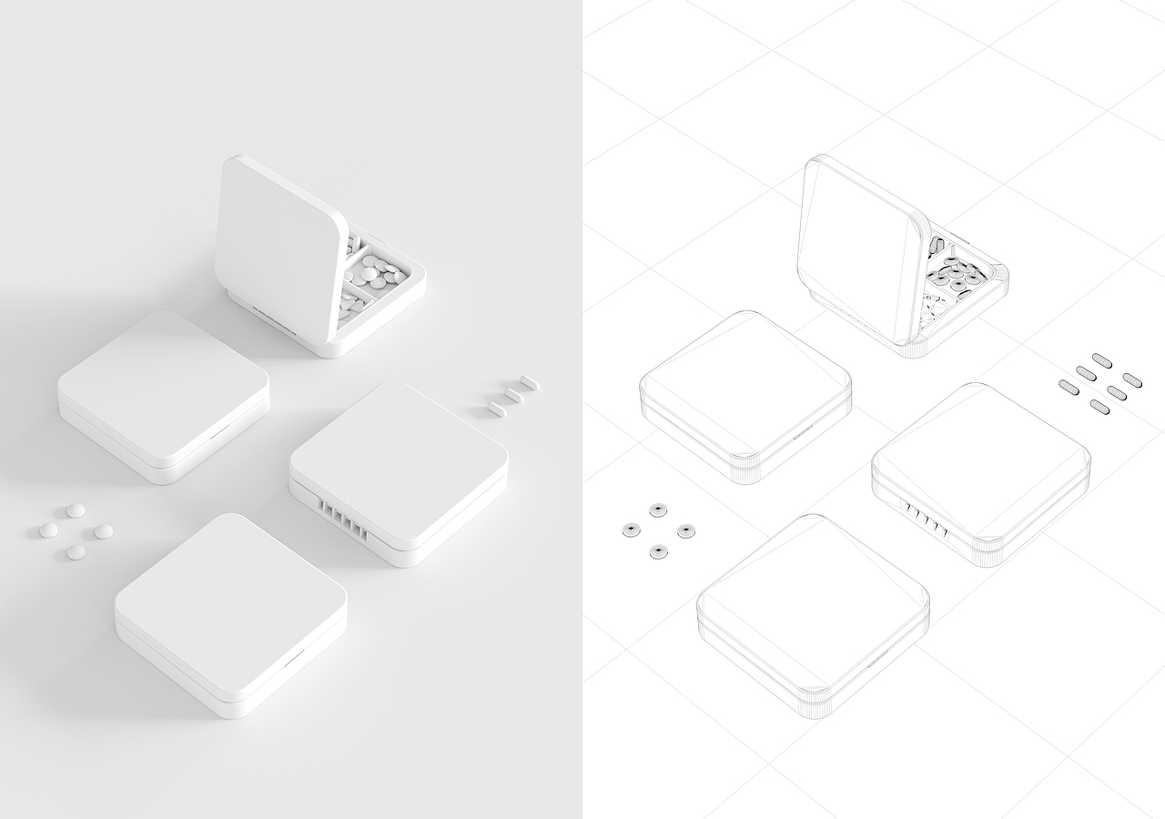 C4D|便携小药盒|建模渲染