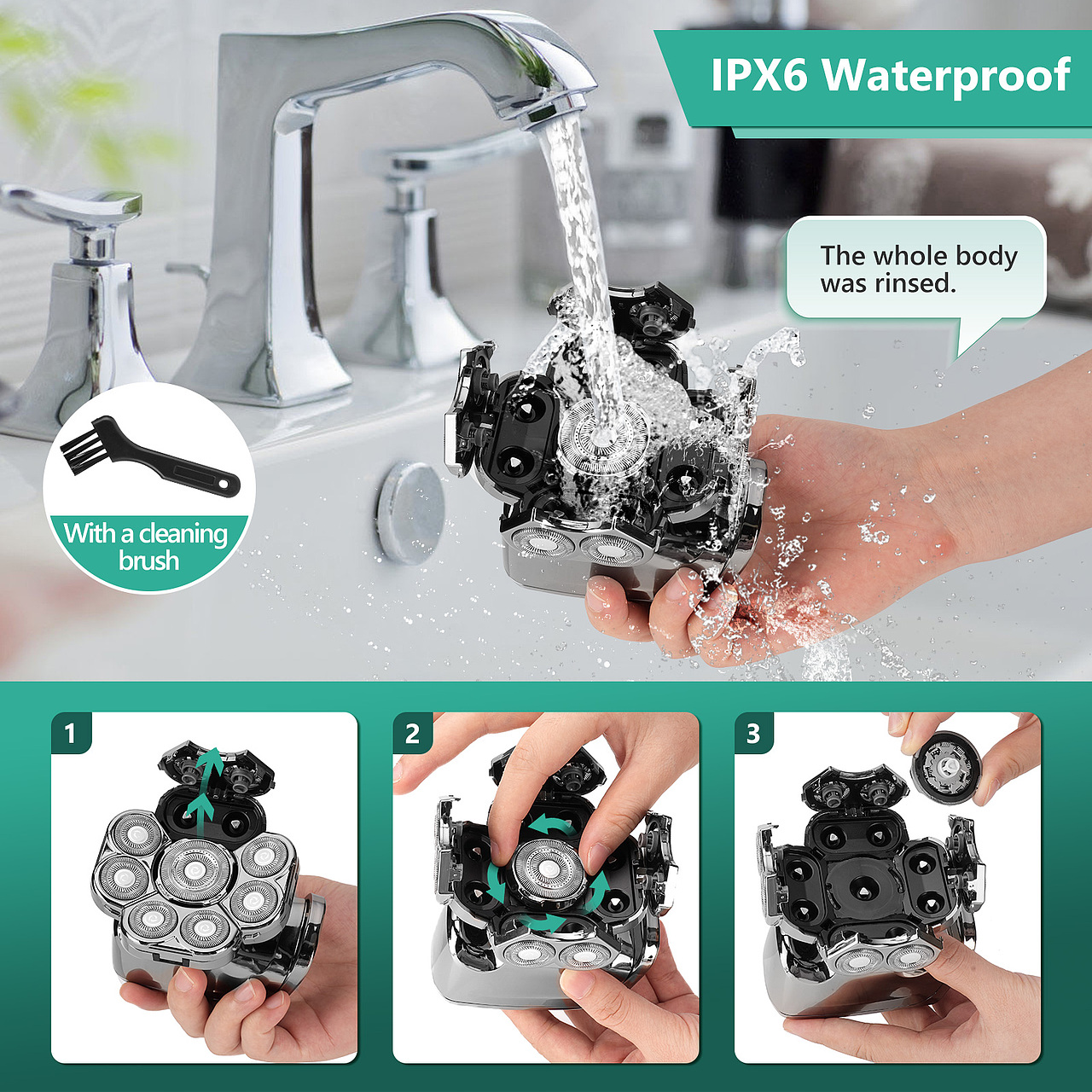 男士8头剃须刀 亚马逊主图 A+