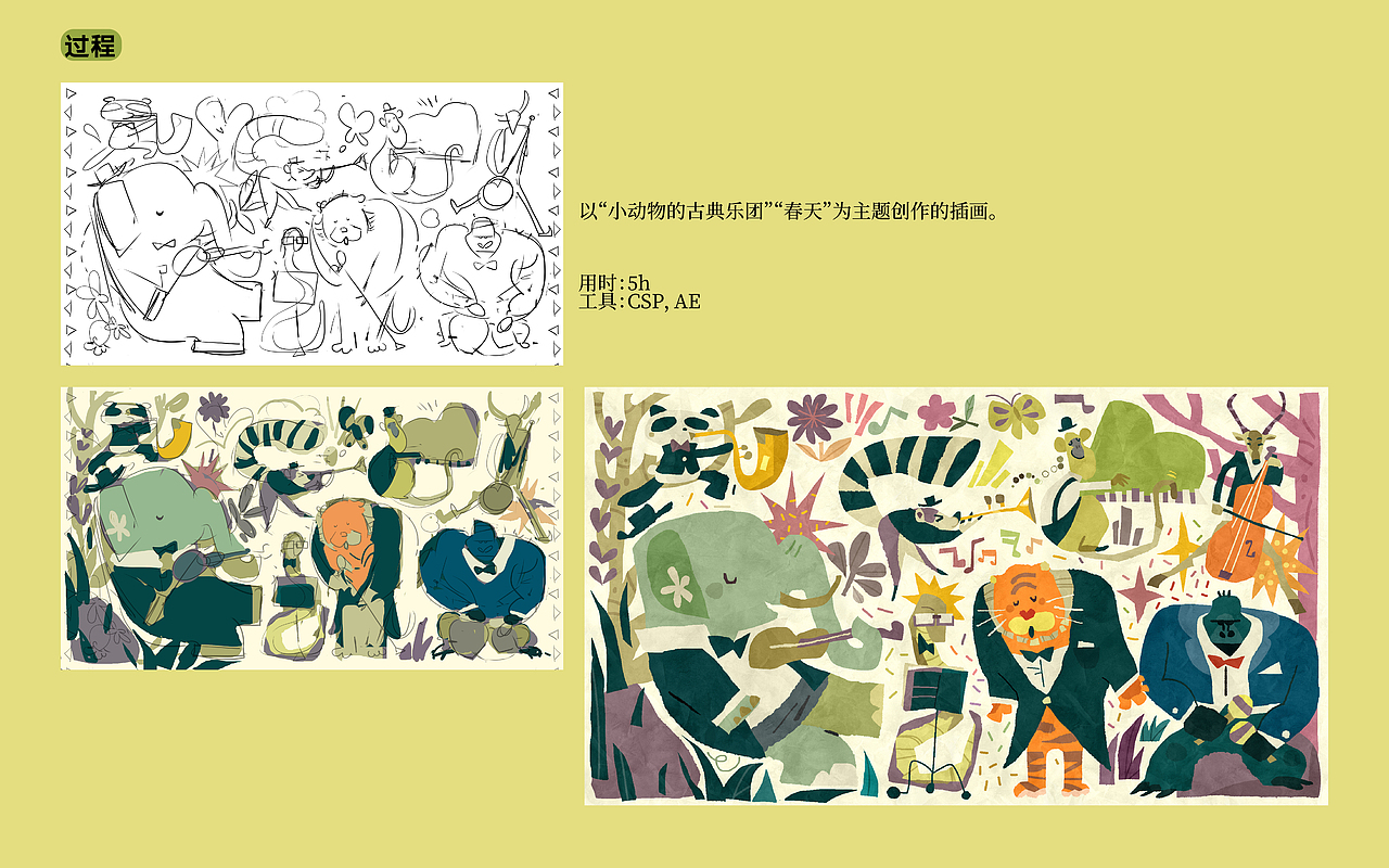 动物乐团（图ZMzY1Njk5MTY4） - 儿童插画 - 站酷设计师木木梦原创素材 - 站酷ZCOOL