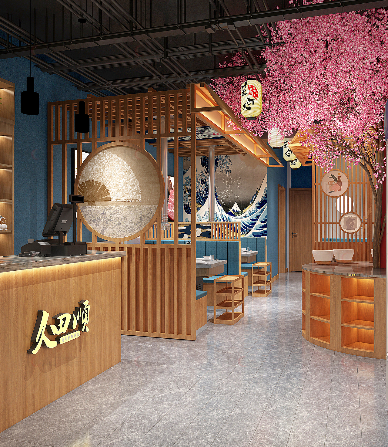 日式烤肉店 餐饮 饭店 饭店空间设计（图ZMjk5OTY1ODA0） - 酒店餐饮设计 - 站酷设计师餐饮空间设计原创素材 - 站酷ZCOOL