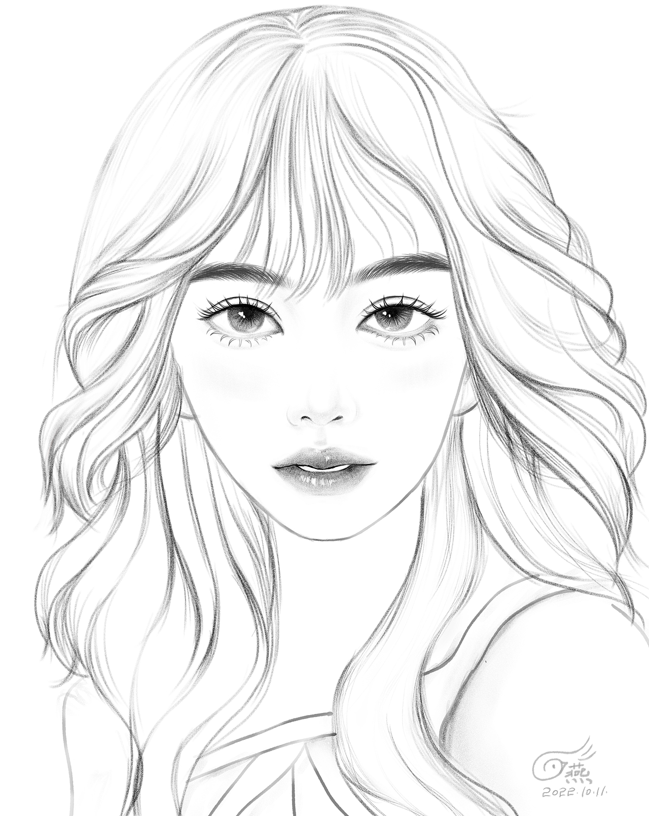 插画练习之人像线稿