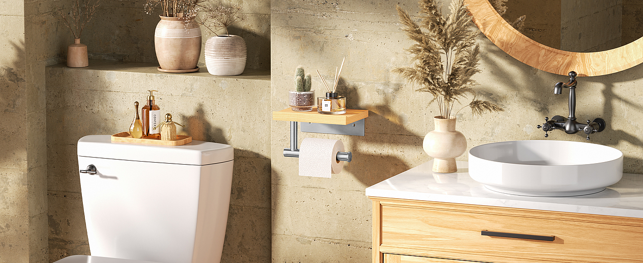 亚马逊吹风机架/纸巾架/沥水架 - 2024-Q2 - 产品渲染