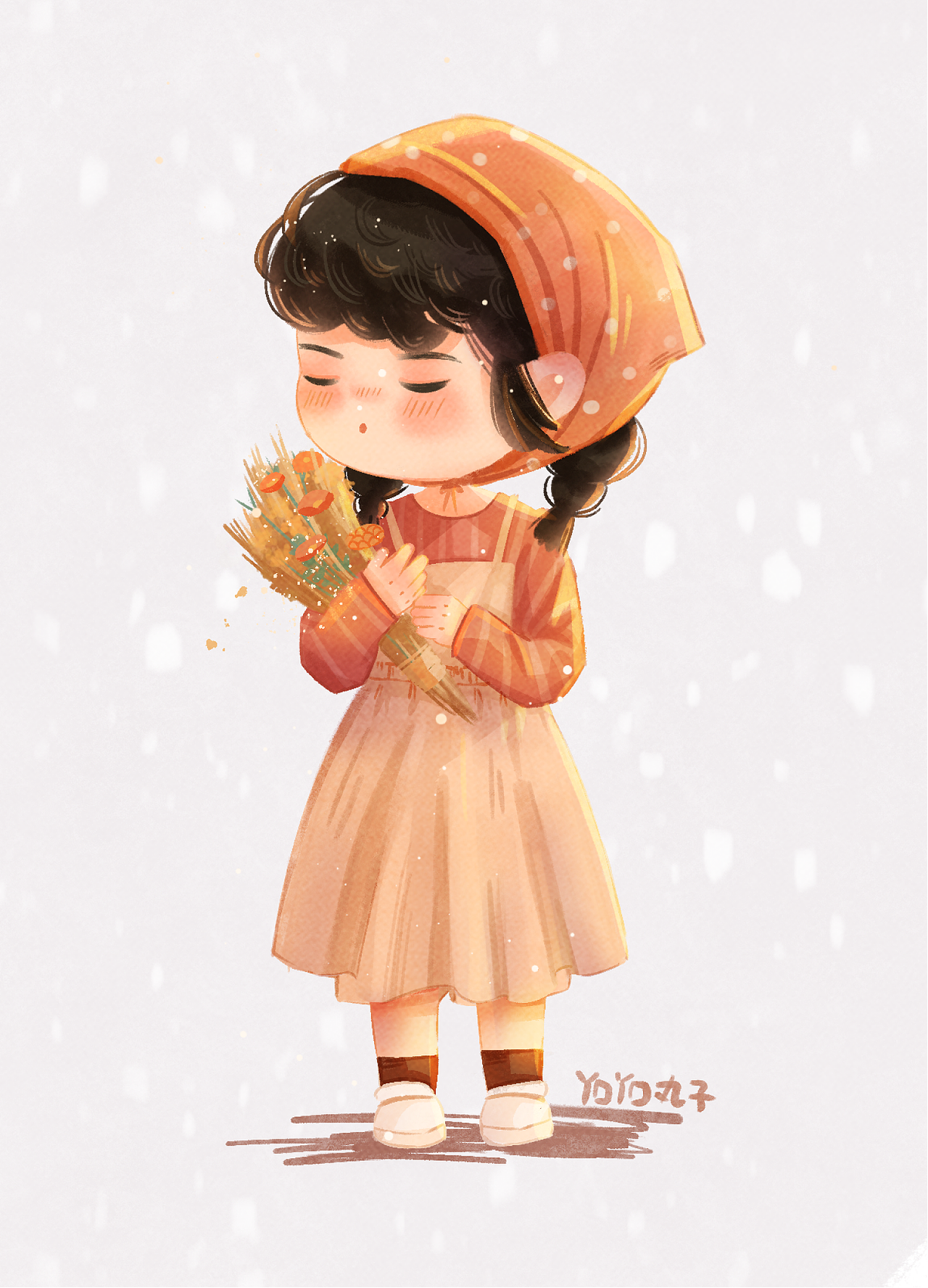 治愈系人物插画