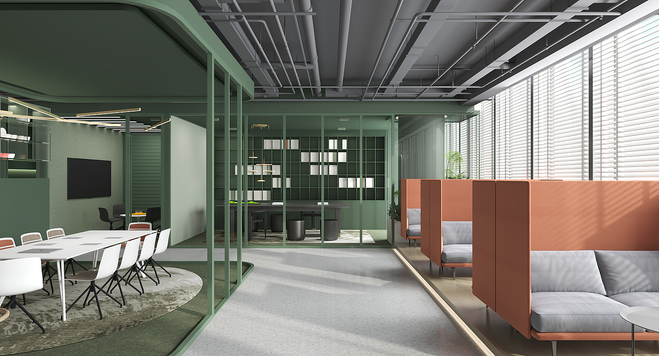 现代办公空间 效果图表现