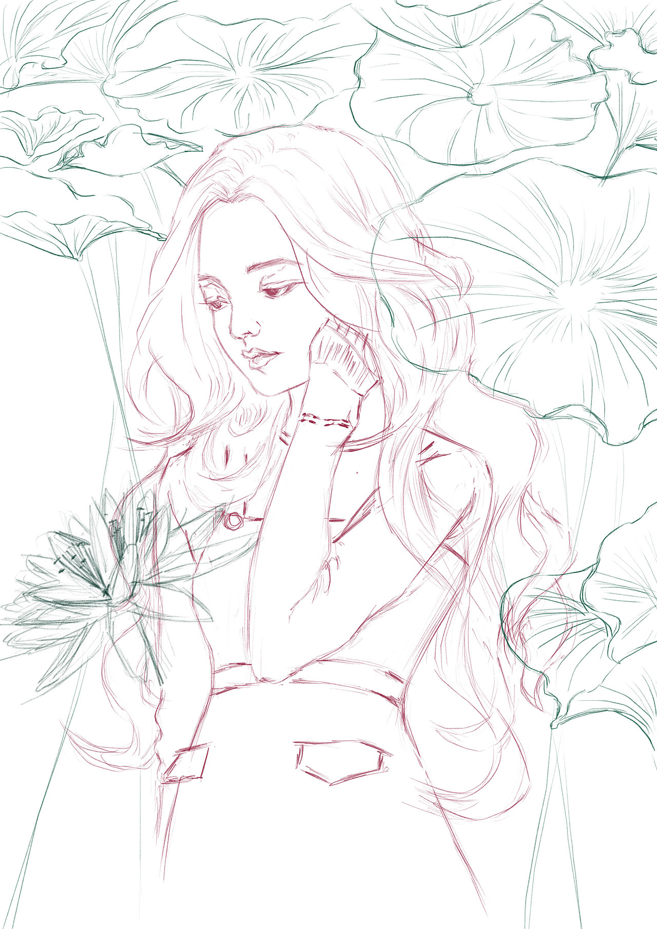 水彩人物插画（图ZMjk5MTQ3NjI0） - 艺术插画 - 站酷设计师SUN潼孫原创素材 - 站酷ZCOOL