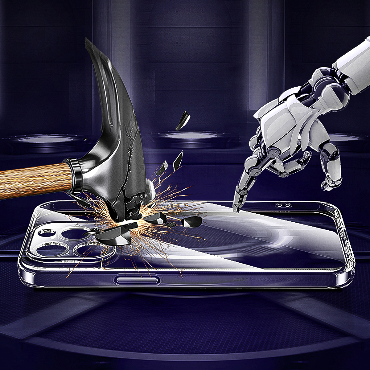 手机透明壳渲染