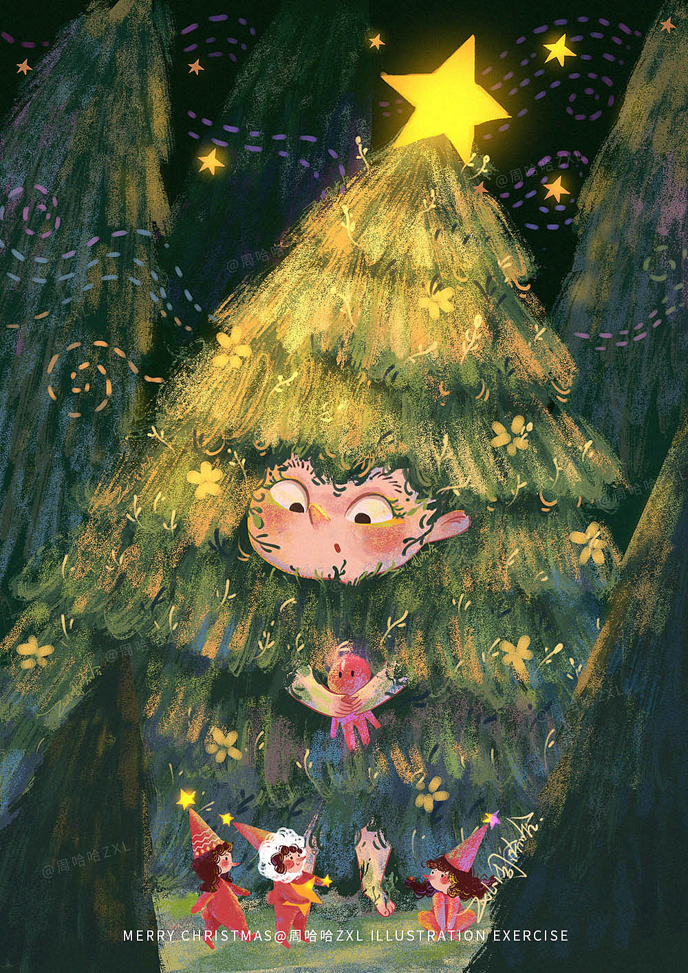 圣诞来信（图ZMzI1MzEwODgw） - 儿童插画 - 站酷设计师周哈哈zxl原创素材 - 站酷ZCOOL