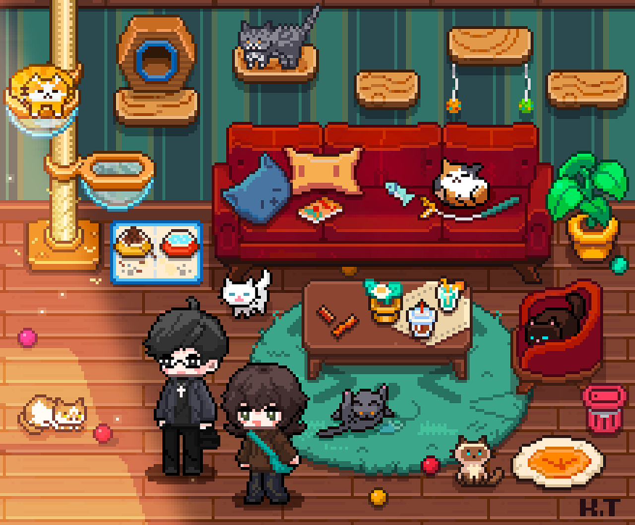 像素猫咖（图ZMzY0Mjg2MzUy） - 像素画 - 站酷设计师银宇原创素材 - 站酷ZCOOL