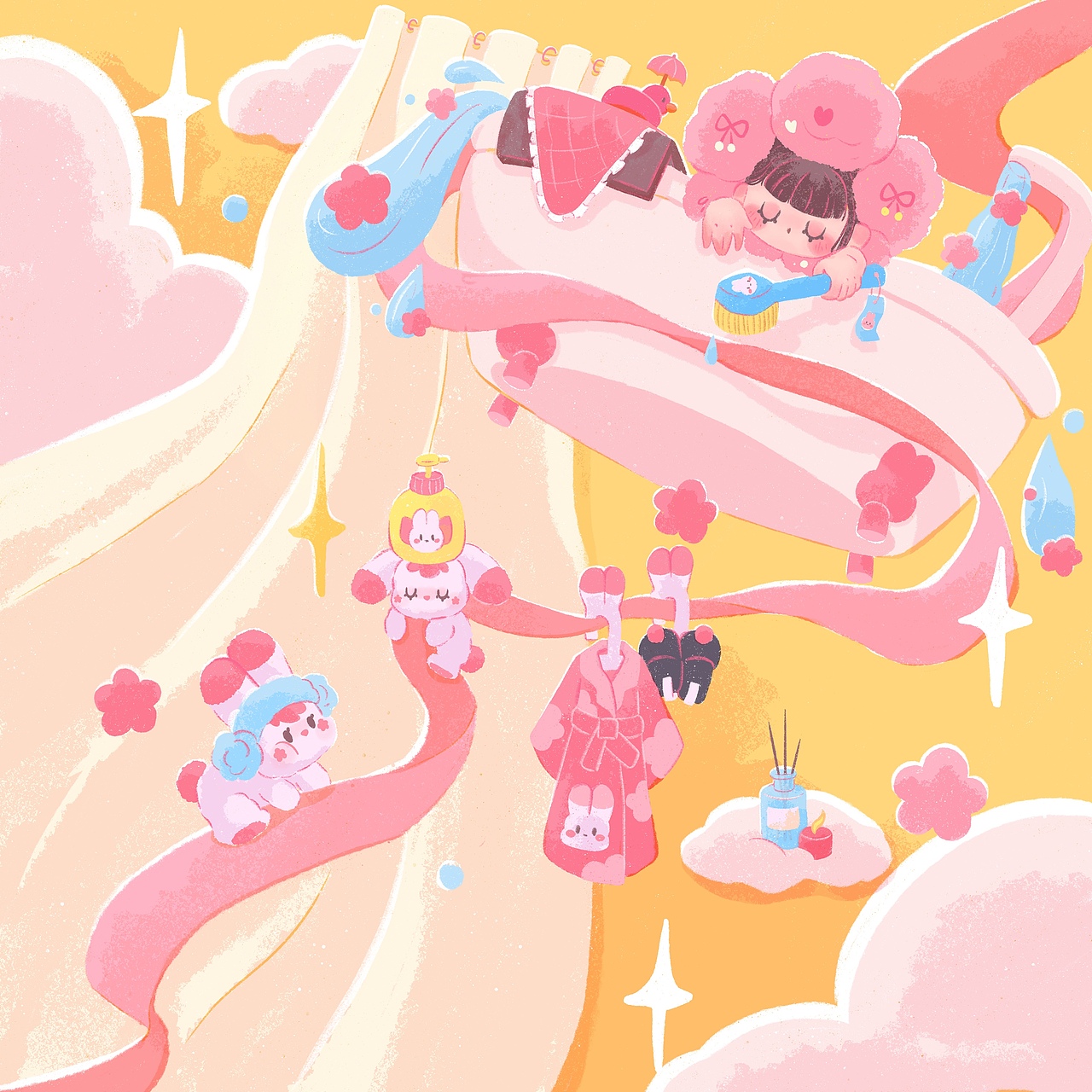 灵光一「线」以“丝带”之名冠以“思念”之情。（图ZMzI2NTE0OTky） - 商业插画 - 站酷设计师星野咩咩子原创素材 - 站酷ZCOOL