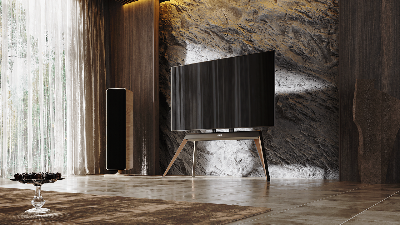 电视支架 室内场景渲染